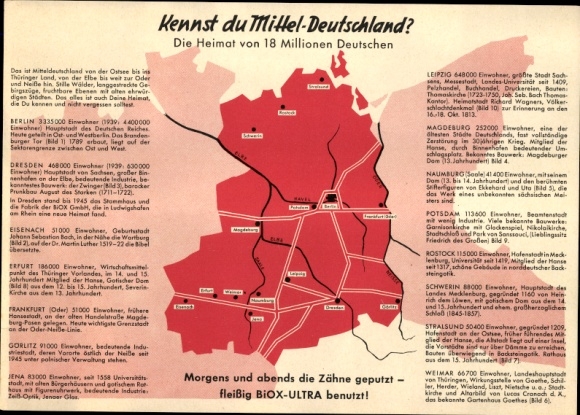 Timetable BIOX Ultra Toothpaste, do you know Central Germany? East Germany around 1960