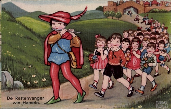 Kunstenaar Ak Boriss, M., De Rattenvanger van Hameln, Amag 0349