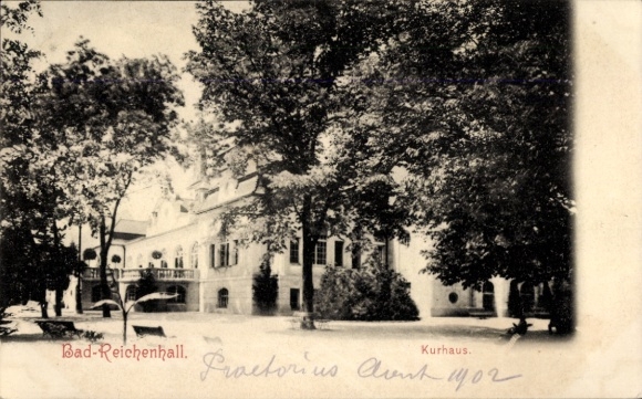 Ak Bad Reichenhall in Oberbayern, Kurhaus, Bäume,  von 1902