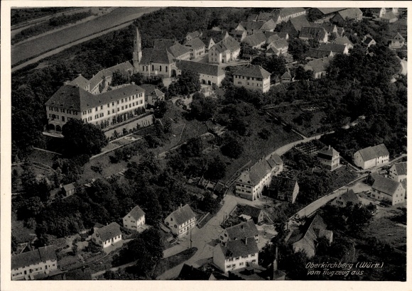 Ak Oberkirchberg Illerkirchberg in Württemberg, Fliegeraufnahme