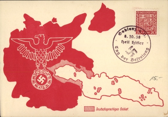 Mapy KP Wielkie Niemcy, Anschluss Sudetenland, Dzień Wyzwolenia