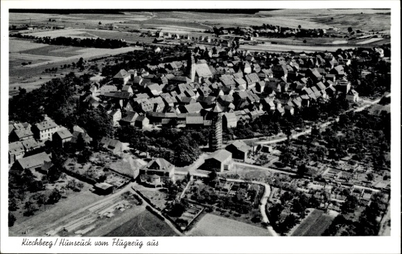 Postcard Kirchberg im Hunsrück, aerial photograph