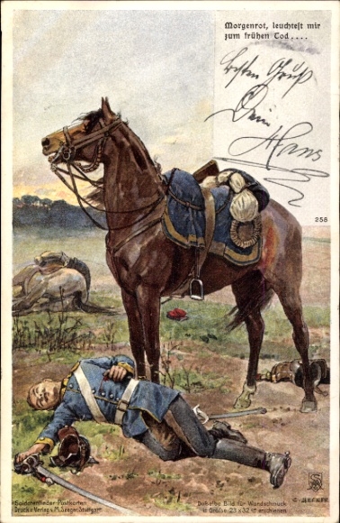 Song Artist Postcard Dawn shines for me to early death, dead soldier, horse