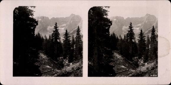 Stereofoto Misurina Veneto, landschap, bergen