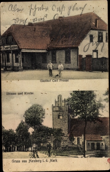 PC Herzberg in the Mark, Gasthof Carl Posse, street, church
