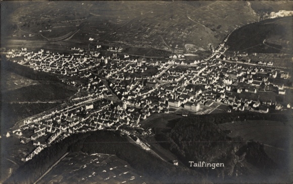 Postcard Tailfingen Albstadt in the Zollernalb district of Württemberg, aerial photograph