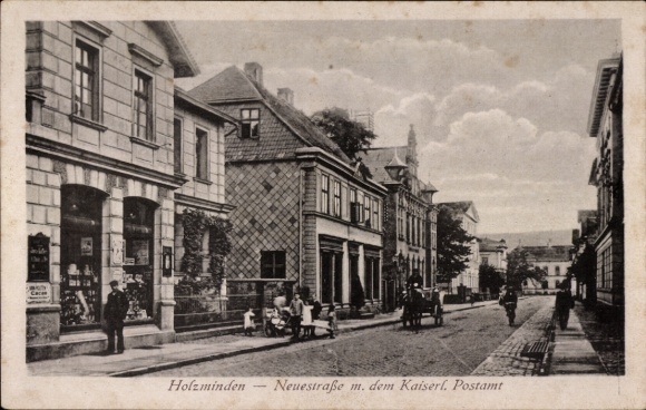 Ak Holzminden an der Weser, Neuestraße, Kaiserliches Postamt