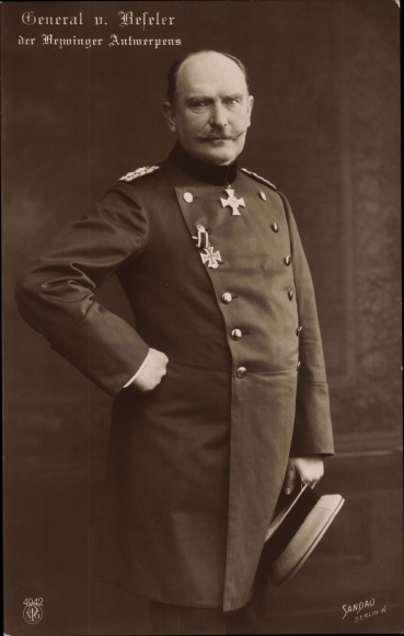 PC Generaloberst Hans von Beseler, portrait, the conqueror of Antwerp, order Pour le Merite