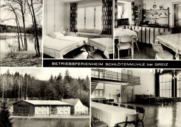 Ak Greiz im Vogtland Thüringen, Betriebsferienheim Schlötenmühle, schöne Feriengrüße, verschieden