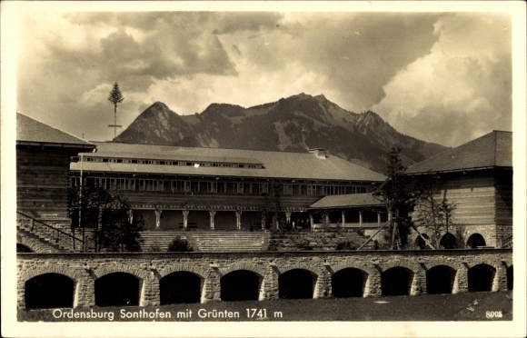 PC Sonthofen Swabia, view of the Ordensburg with Grünten
