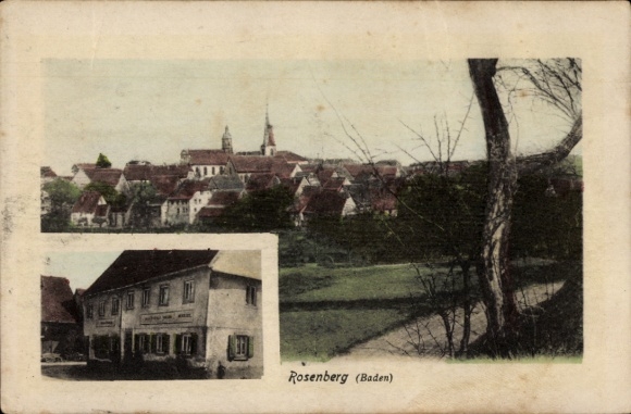 Ak Rosenberg in Baden, Gesamtansicht, Gasthaus