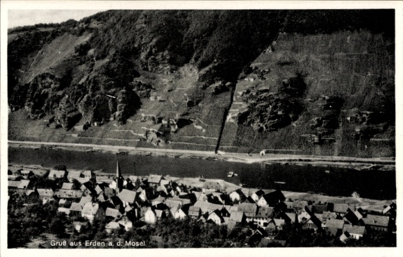 Ak Erden an der Mosel, Fliegeraufnahme