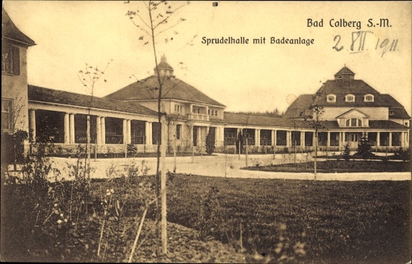 Postcard Bad Colberg Heldburg in Thuringia, bubble hall, bathing facility, spa house
