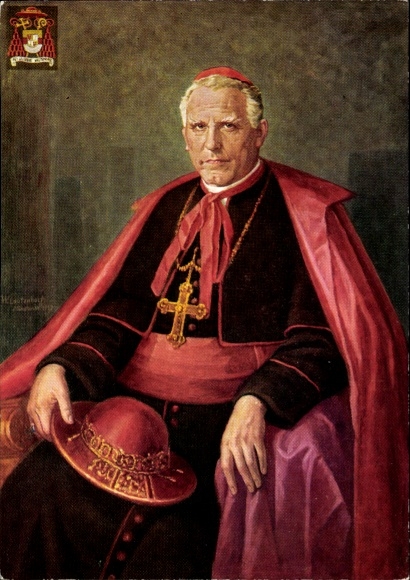 Artist Postcard Clemens August Cardinal von Galen, Bishop of Münster, seated portrait