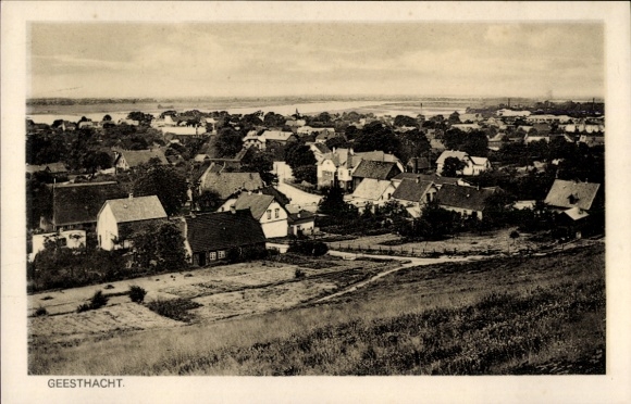 Postcard Geesthacht in the Duchy of Lauenburg, general view