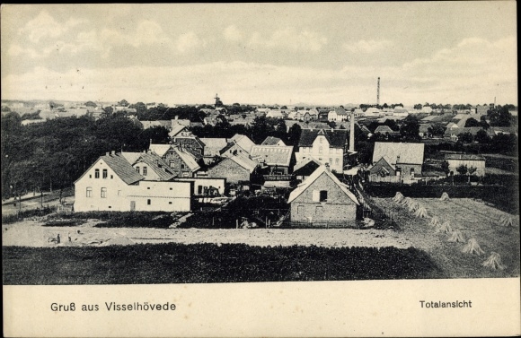 Postcard Visselhövede in Lower Saxony, total view of the place