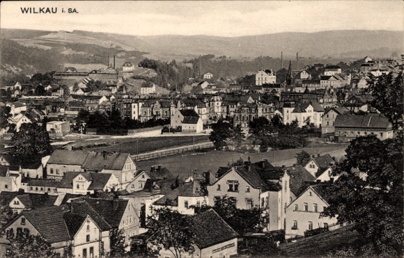 Postcard Wilkau Haßlau in Saxony, view of the town