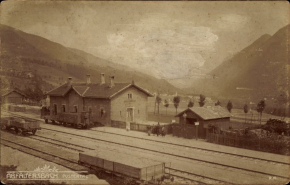 Photo Postcard Abfaltersbach Tirol, train station