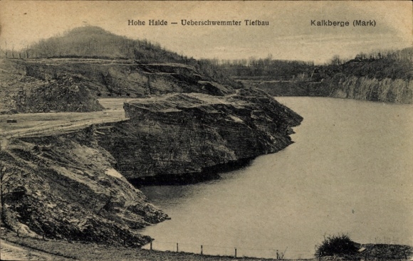 Ak Kalkberge Rüdersdorf in der Mark, Hohe Halde, Überschwemmter Tiefbau