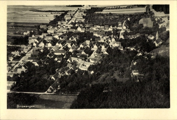 Postcard Binswangen in Swabia, aerial photograph