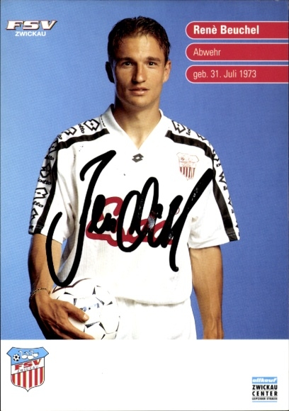 Autogrammkarte Fußballer Renè Beuchel, FSV Zwickau, Autogramm