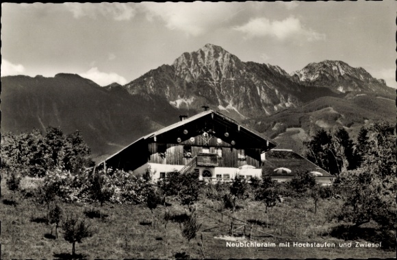 Postcard Piding in Berchtesgadener Land Upper Bavaria, Neubichleralm, Hochstaufen, Zwiesel