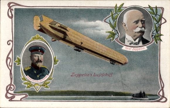Podróż sterowcem Ak, sterowiec Zeppelina, hrabia von Zeppelin, król Wilhelm II Wirtembergii