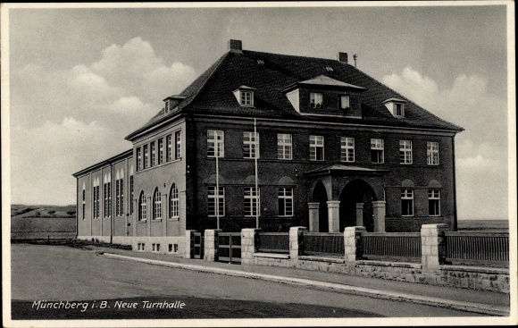 Ak Münchberg in Opper-Franken, Beieren, nieuwe sportschool