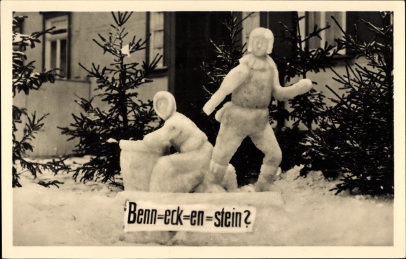 PC Benneckenstein Oberharz am Brocken, snow sculpture, origin of the place name