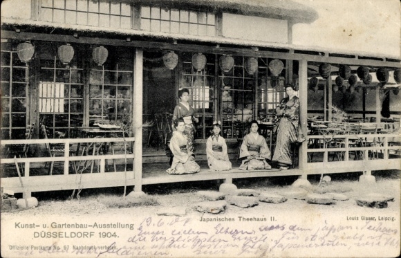 Ak Düsseldorf am Rhein, Kunst- und Gewerbeausstellung, Japanisches Theehaus