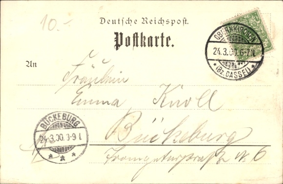 Artist Postcard Obernkirchen district Schaumburg, train station, monastery courtyard, monastery