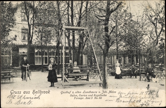 PC Hamburg Wandsbek Bramfeld Hellbrook, inn z. old country houses, garden area