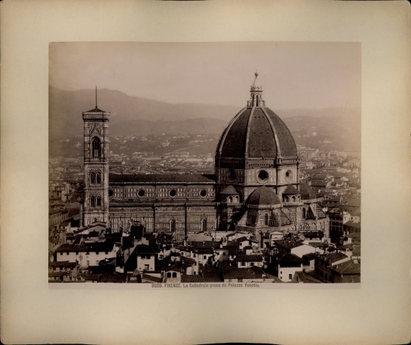 foto rond 1880, Firenze Florence Toscana, La Cattedrale presa DA Palazzo Vecchio