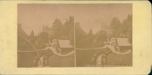 Stereo Foto Giessbach am Brienzersee Kanton Bern, Grand Hotel