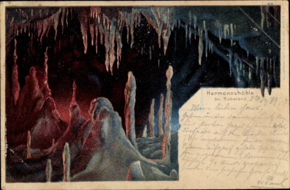 Chromo-Litho Rübeland Oberharz am Brocken, Hermannshöhle