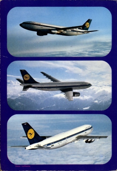 Postcard passenger aircraft Lufthansa, Airbus A 300 A