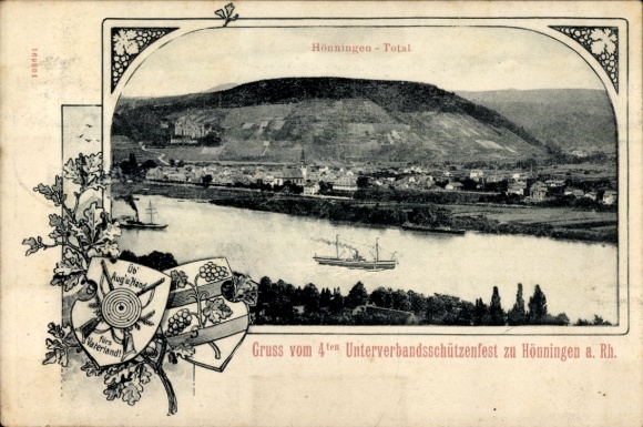 Coat of arms of the Bad Hönningen am Rhein district, general view, 4th sub-association shooting festival