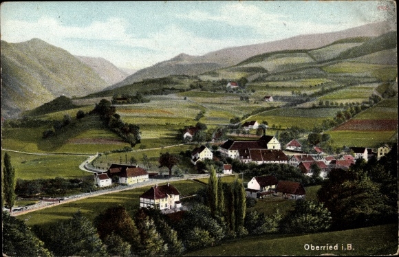 Postcard Oberried in the Breisgau district of the Upper Black Forest, total view of the site