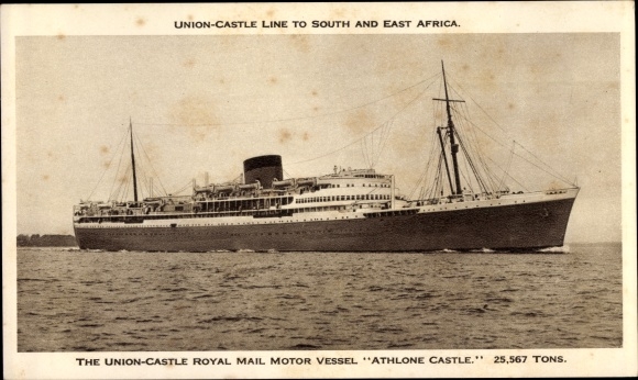 Ak Steamer Athlone Castle, stoomboot, Union Castle Line UC