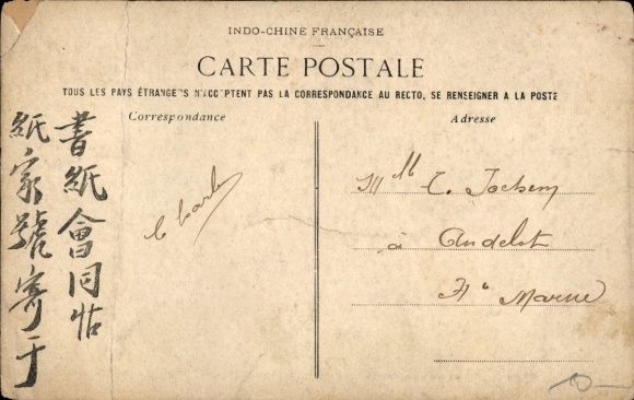 Postcard Tonkin Vietnam, Pirate déguisé en milicien, tué, pendant les operations de la colonne Lecreux