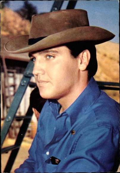 Postcard Singer and Actor Elvis Presley, Portrait, Flaming Star