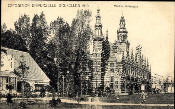 Pocztówka Bruksela Bruksela, 1910 Wystawa, Pawilon Holenderski