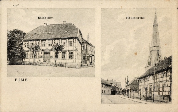Postcard Eime in Lower Saxony, Ratskeller, Main Street