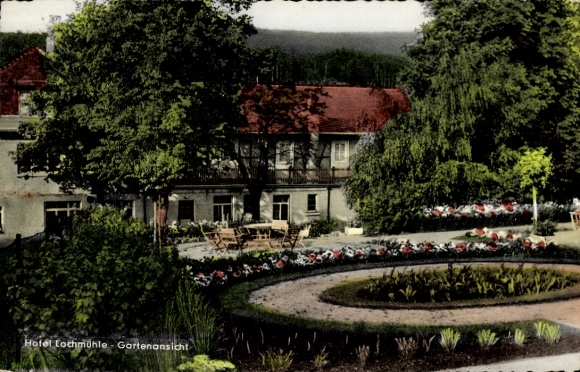 Postcard Friedrichsdorf im Taunus, Hotel Lochmühle, garden view