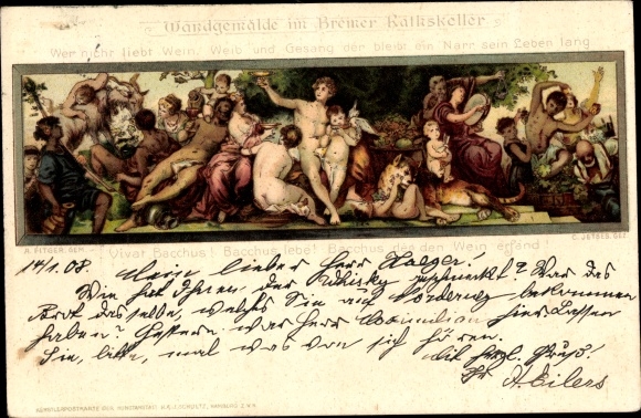 Chromo-Litho Bremen, mural in the Ratskeller, Bacchus