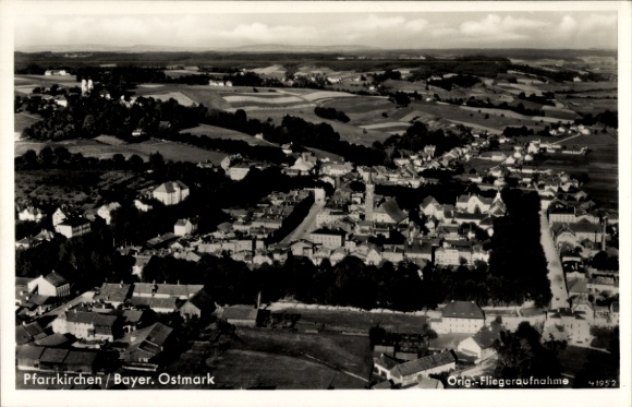 Postcard Pfarrkirchen in Niederbayern, aerial photograph