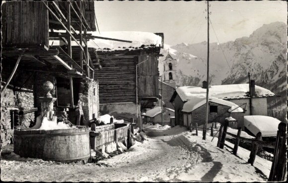 Postcard Saint Veran Hautes-Alpes, Ville sous la neige