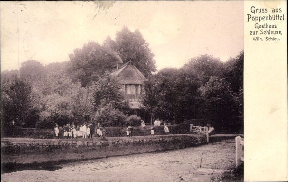 Postcard Hamburg Wandsbek Poppenbüttel, Gasthaus zur Schleuse
