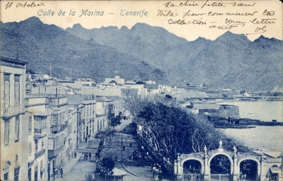 Postcard Tenerife Islas Canarias España, Calle de la Marina