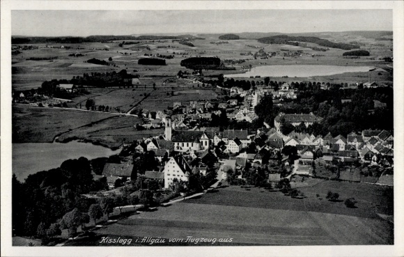 Postcard Kißlegg in Allgäu, aerial photograph